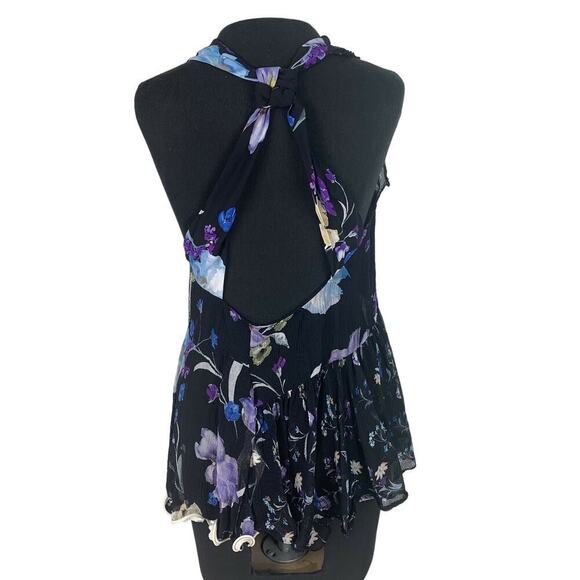 3.1 Phillip Lim 100% Silk Floral Sleeveless Button Front Ruffled Open Back Top 8 - Picture 6 of 11